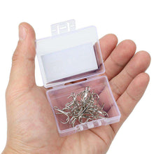 Load image into Gallery viewer, DONQL 20pcs/ Set Treble Fishing Hooks Carbon Steel Barbed Fishhooks Super Sharp Triple Hooks Sea Tackle Accessories with Box - Ole Misc.