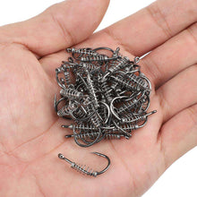 Load image into Gallery viewer, DONQL Spring Fishing Hooks 10/20/50pcs Set Barbed Swivel Jig Carp Hook Single Circle Fishhook Fly Fishing Accessories Tackle - Ole Misc.