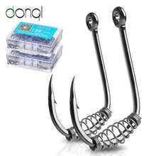 Load image into Gallery viewer, DONQL Spring Fishing Hooks 10/20/50pcs Set Barbed Swivel Jig Carp Hook Single Circle Fishhook Fly Fishing Accessories Tackle - Ole Misc.
