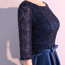Load image into Gallery viewer, DongCMY New 2019 Long Formal Evening Dresses Elegant Lace Satin Navy Blue Vestidos Women Party Gown - Ole Misc.