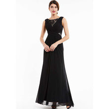 Load image into Gallery viewer, Dressv black lace scoop neck long evening dress sleeveless cheap wedding party formal dress a line evening dresses - Ole Misc.