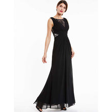 Load image into Gallery viewer, Dressv black lace scoop neck long evening dress sleeveless cheap wedding party formal dress a line evening dresses - Ole Misc.
