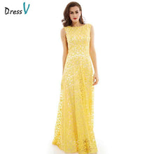 Load image into Gallery viewer, Dressv daffodil long evening dress cheap scoop neck appliques backless a line wedding party formal dress evening dresses - Ole Misc.