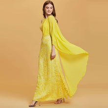 Load image into Gallery viewer, Dressv daffodil long evening dress cheap scoop neck lace appliques sheath wedding party formal dress evening dresses - Ole Misc.