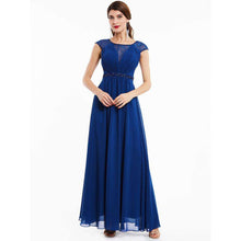 Load image into Gallery viewer, Dressv dark royal blue beading scoop neck long evening dress sleeveless wedding party formal dress a line evening dresses - Ole Misc.