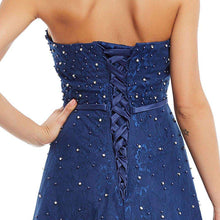 Load image into Gallery viewer, Dressv dark royal blue strapless long evening dress cheap beading lace wedding party formal dress a line evening dresses - Ole Misc.