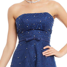 Load image into Gallery viewer, Dressv dark royal blue strapless long evening dress cheap beading lace wedding party formal dress a line evening dresses - Ole Misc.
