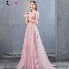 Load image into Gallery viewer, ES2775 O Neck Sleeveless evening dresses long 2019 Latest formal dresses evening gown Floor Length women elegant robe de soiree - Ole Misc.