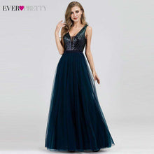 Load image into Gallery viewer, Elegant Evening Dresses Long Ever Pretty V Neck A Line Sleeveless Sequined Formal Dresses EP07910NB Sparkle Party Gowns 2019 - Ole Misc.