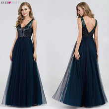 Load image into Gallery viewer, Elegant Evening Dresses Long Ever Pretty V Neck A Line Sleeveless Sequined Formal Dresses EP07910NB Sparkle Party Gowns 2019 - Ole Misc.