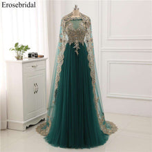 Load image into Gallery viewer, Erosebridal Gold Lace A line Evening Dress Draped Gown Formal Dress Women Elegant with Illuxion Back 7 Color Prom Party Wear - Ole Misc.