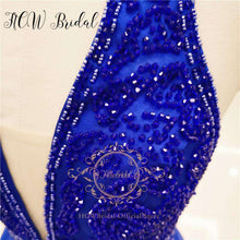 Load image into Gallery viewer, Exquisite Royal Blue Diamond Evening Dress 2019 Real Photos V Neck Backless A Line High Quality Long Formal Dresses Customize on AliExpress - 11.11_Double 11_Singles' Day - Ole Misc.