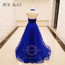 Load image into Gallery viewer, Exquisite Royal Blue Diamond Evening Dress 2019 Real Photos V Neck Backless A Line High Quality Long Formal Dresses Customize on AliExpress - 11.11_Double 11_Singles' Day - Ole Misc.