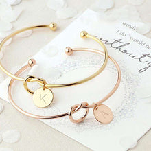 Load image into Gallery viewer, Fashion Name Female Jewelry Initial Alloy Letter Bracelets For Women Girls Rose Gold/Silver Bow knot Charm Bracelet Dropshipping - Ole Misc.