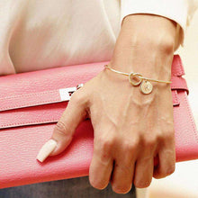 Load image into Gallery viewer, Fashion Name Female Jewelry Initial Alloy Letter Bracelets For Women Girls Rose Gold/Silver Bow knot Charm Bracelet Dropshipping - Ole Misc.