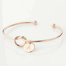 Load image into Gallery viewer, Fashion Name Female Jewelry Initial Alloy Letter Bracelets For Women Girls Rose Gold/Silver Bow knot Charm Bracelet Dropshipping - Ole Misc.