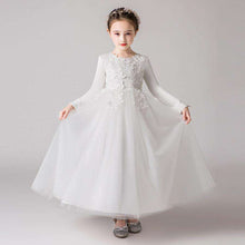 Load image into Gallery viewer, Flower Girl Party Banquet Fall and Winter Knitted Wool Dresses Floor Length Girls Pageant Dresses Wedding Party Dress vestidos - Ole Misc.