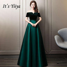 Load image into Gallery viewer, It's YiiYa Evening Dresses Sexy Boat Neck Lace up Prom Formal Dress Elegant Green Backless Pockets Long A line Party Gowns E349 - Ole Misc.