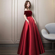 Load image into Gallery viewer, It's YiiYa Evening Dresses Sexy Boat Neck Lace up Prom Formal Dress Elegant Green Backless Pockets Long A line Party Gowns E349 - Ole Misc.