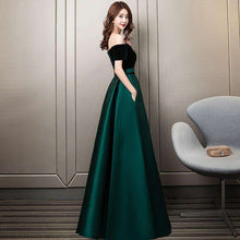 Load image into Gallery viewer, It's YiiYa Evening Dresses Sexy Boat Neck Lace up Prom Formal Dress Elegant Green Backless Pockets Long A line Party Gowns E349 - Ole Misc.