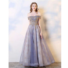 Load image into Gallery viewer, It's Yiiya Evening Dress 2019 Elegant Embroidery Boat Neck Long Formal Dress Floral Print Off Shoulder Ball Gown Plus Size E1033 - Ole Misc.