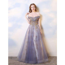 Load image into Gallery viewer, It's Yiiya Evening Dress 2019 Elegant Embroidery Boat Neck Long Formal Dress Floral Print Off Shoulder Ball Gown Plus Size E1033 - Ole Misc.