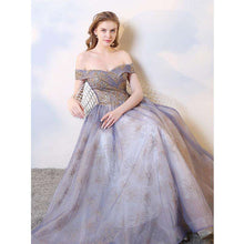 Load image into Gallery viewer, It's Yiiya Evening Dress 2019 Elegant Embroidery Boat Neck Long Formal Dress Floral Print Off Shoulder Ball Gown Plus Size E1033 - Ole Misc.