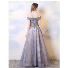 Load image into Gallery viewer, It's Yiiya Evening Dress 2019 Elegant Embroidery Boat Neck Long Formal Dress Floral Print Off Shoulder Ball Gown Plus Size E1033 - Ole Misc.