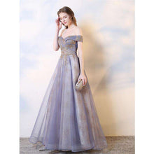 Load image into Gallery viewer, It's Yiiya Evening Dress 2019 Elegant Embroidery Boat Neck Long Formal Dress Floral Print Off Shoulder Ball Gown Plus Size E1033 - Ole Misc.