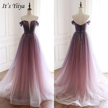 Load image into Gallery viewer, It's Yiiya Evening Dress 2019 Off Shoulder Boat Neck A Line Dresess Backless Lace Up Women Party Formal Dresses Plus Size E946 - Ole Misc.