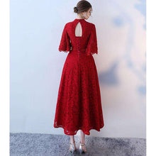 Load image into Gallery viewer, It's Yiiya Formal Evening Dresses Lace Up Beading Half Sleeve Lace Sexy Backless Fashion Designer Formal Dress LX1008 - Ole Misc.