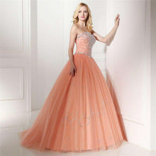 Load image into Gallery viewer, JaneVini Charming Ball Gown Long Bridesmaid Dresses 2019 Sweetheart Sleeveless Beading Backless Girls Pageant Tulle Formal Dress - Ole Misc.