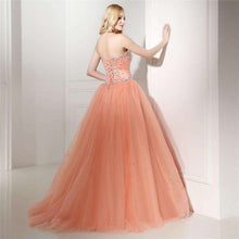 Load image into Gallery viewer, JaneVini Charming Ball Gown Long Bridesmaid Dresses 2019 Sweetheart Sleeveless Beading Backless Girls Pageant Tulle Formal Dress - Ole Misc.