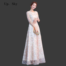 Load image into Gallery viewer, Lace long bridesmaid dress 2018 new designer beach garden party formal women's wedding party beauty pageant bride dress - Ole Misc.