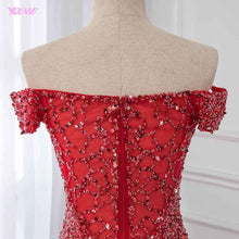 Load image into Gallery viewer, Off Shoulder Red Mermaid Evening Dress 2019 Formal Dresses Evening Gown Competition Robe de Soiree Sequin Beading Tulle YQLNNE - Ole Misc.