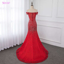 Load image into Gallery viewer, Off Shoulder Red Mermaid Evening Dress 2019 Formal Dresses Evening Gown Competition Robe de Soiree Sequin Beading Tulle YQLNNE - Ole Misc.