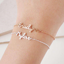 Load image into Gallery viewer, Personalized Custom Name Bracelet Charms Handmade Women Kids Jewelry Engraved Handwriting Signature Love Message Customized Gift - Ole Misc.