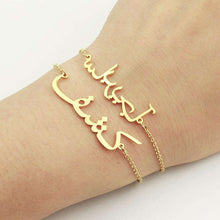 Load image into Gallery viewer, Personalized Custom Name Bracelet Charms Handmade Women Kids Jewelry Engraved Handwriting Signature Love Message Customized Gift - Ole Misc.