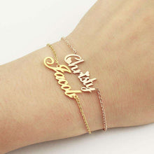 Load image into Gallery viewer, Personalized Custom Name Bracelet Charms Handmade Women Kids Jewelry Engraved Handwriting Signature Love Message Customized Gift - Ole Misc.