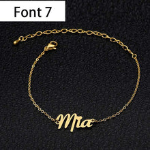 Load image into Gallery viewer, Personalized Custom Name Bracelet For Women Stainless Steel Charms Handmade Engraved Handwriting Love Bangle Gift - Ole Misc.