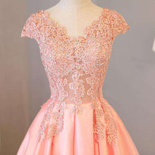 Load image into Gallery viewer, Pink Long Lace Evening Dresses Party Women A Line Custom Made Beaded Formal Evening Gowns Dresses Wear robe de soiree longue - Ole Misc.