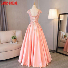 Load image into Gallery viewer, Pink Long Lace Evening Dresses Party Women A Line Custom Made Beaded Formal Evening Gowns Dresses Wear robe de soiree longue - Ole Misc.