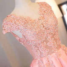 Load image into Gallery viewer, Pink Long Lace Evening Dresses Party Women A Line Custom Made Beaded Formal Evening Gowns Dresses Wear robe de soiree longue - Ole Misc.