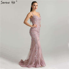 Load image into Gallery viewer, Pink  Sexy Elegant Evening Dresses 2019 Lace  Pears Diamond Mermaid Formal Evening Dress Real Photo LA6355 - Ole Misc.