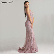Load image into Gallery viewer, Pink  Sexy Elegant Evening Dresses 2019 Lace  Pears Diamond Mermaid Formal Evening Dress Real Photo LA6355 - Ole Misc.