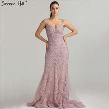Load image into Gallery viewer, Pink  Sexy Elegant Evening Dresses 2019 Lace  Pears Diamond Mermaid Formal Evening Dress Real Photo LA6355 - Ole Misc.