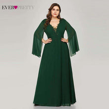 Load image into Gallery viewer, Plus Size Green Evening Dresses Ever Pretty EZ07948 A Line V Neck Appliques Elegant Women Formal Dresses For Party Abendkleider - Ole Misc.