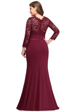 Load image into Gallery viewer, Plus Size Long Evening Dress 2019 Elegant Mermaid Formal Dress Evening Gown Sleeve Lace Applique Robe de Soiree Party Vestidos - Ole Misc.