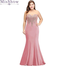 Load image into Gallery viewer, Plus Size Long Evening Dress 2019 Mermaid Formal Dress Party Elegant Evening Gown Sleeveless Applique robe de soiree - Ole Misc.