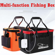 Load image into Gallery viewer, Portable EVA Fishing Bucket Bag Collapsible Fishing Bucket Live Fish Box Bucket Oxygen Pump Outdoor Fishing Tackle Storage Bags - Ole Misc.